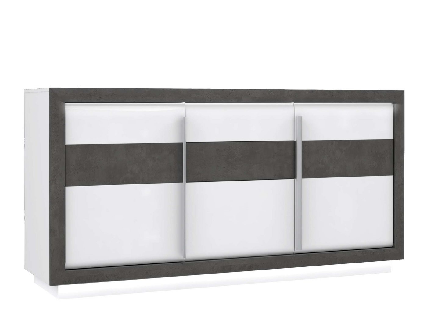 Stylefy Kommode Caen (Sideboard, Schubladenkommode), mit viel Stauraum, mit 3 Türen, 2 Schubladen, inkl. LED-Beleuchtung von Stylefy