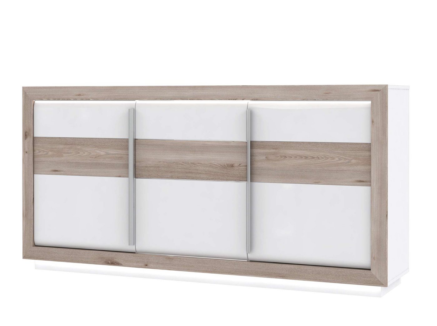 Stylefy Kommode Caen (Sideboard, Schubladenkommode), mit viel Stauraum, mit 3 Türen, 2 Schubladen, inkl. LED-Beleuchtung von Stylefy