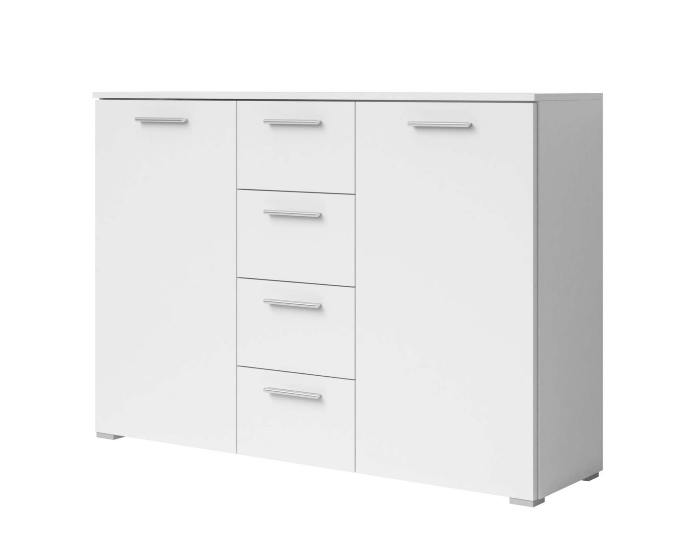 Stylefy Kommode Lea Weiß (Highboard, Standschrank), 2-türig, mit Schublade, Modern Design, viel Stauraum von Stylefy