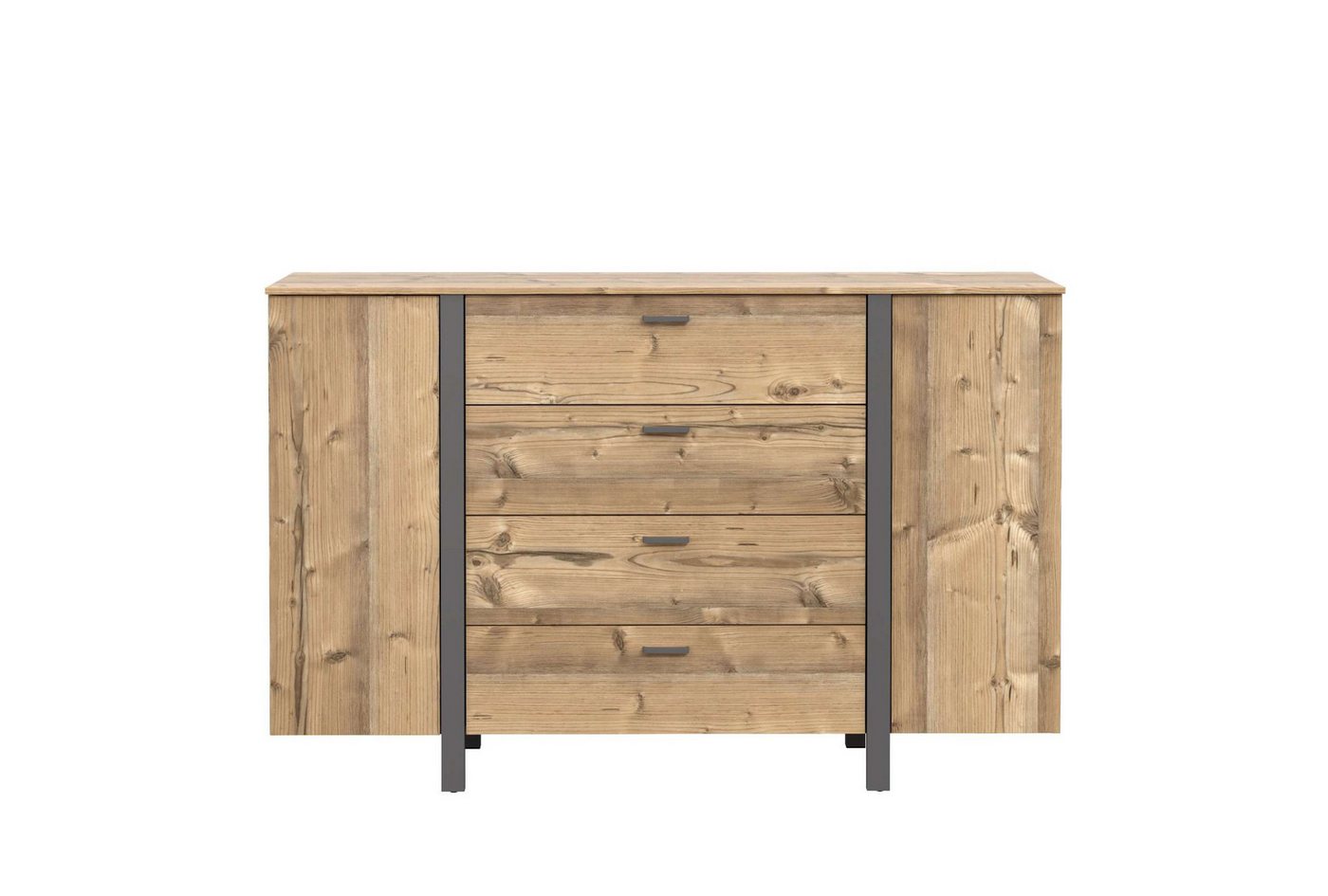 Stylefy Kommode Mulai (Sideboard, Schubladenkommode), mit 4 Schubladen, 2 Türen, aus Holzwerkstoff von Stylefy