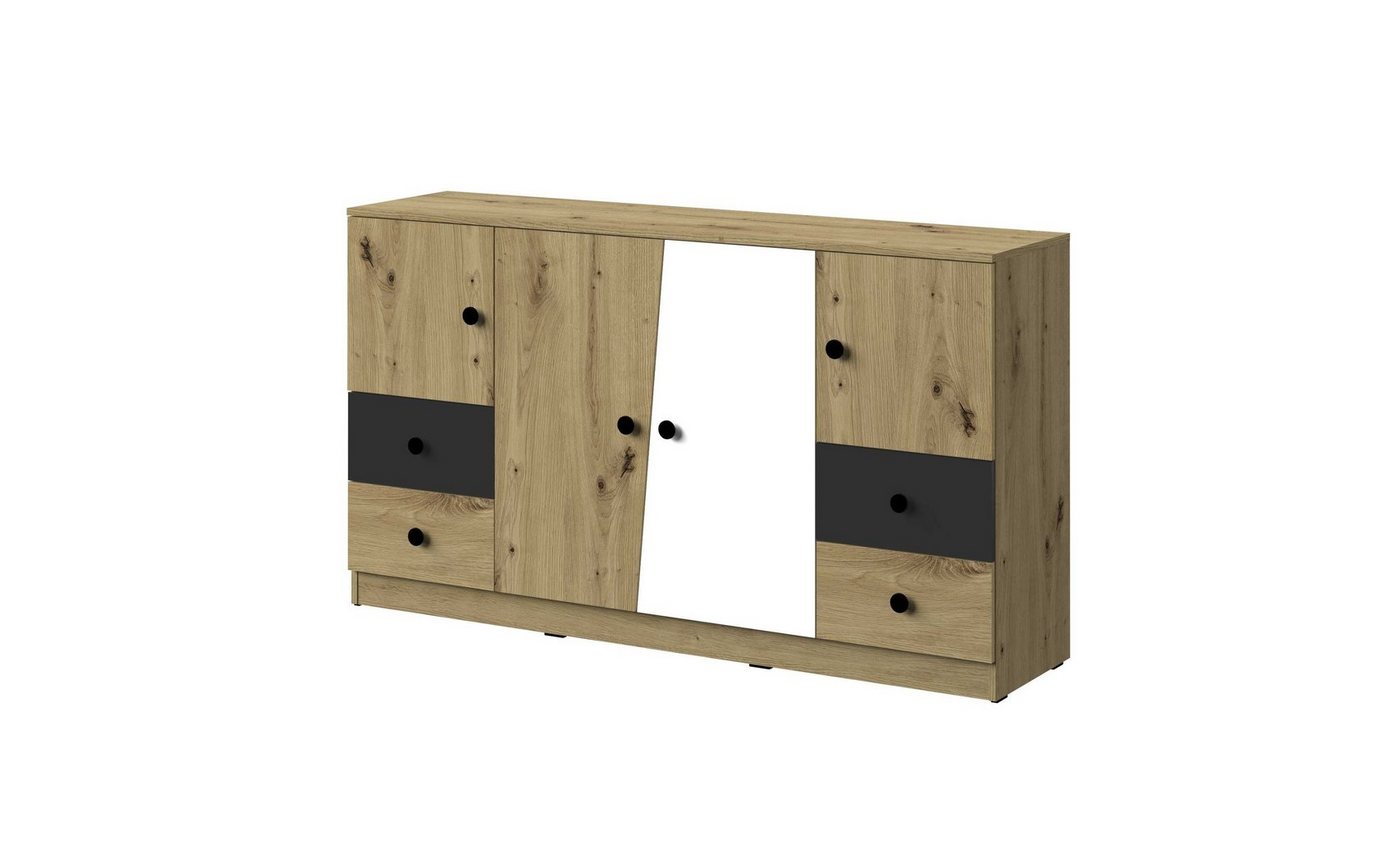 Stylefy Kommode Narin I (Sideboard, Standschrank), mit Schubladen, Vollauszug, Modern Design, für Kinder von Stylefy