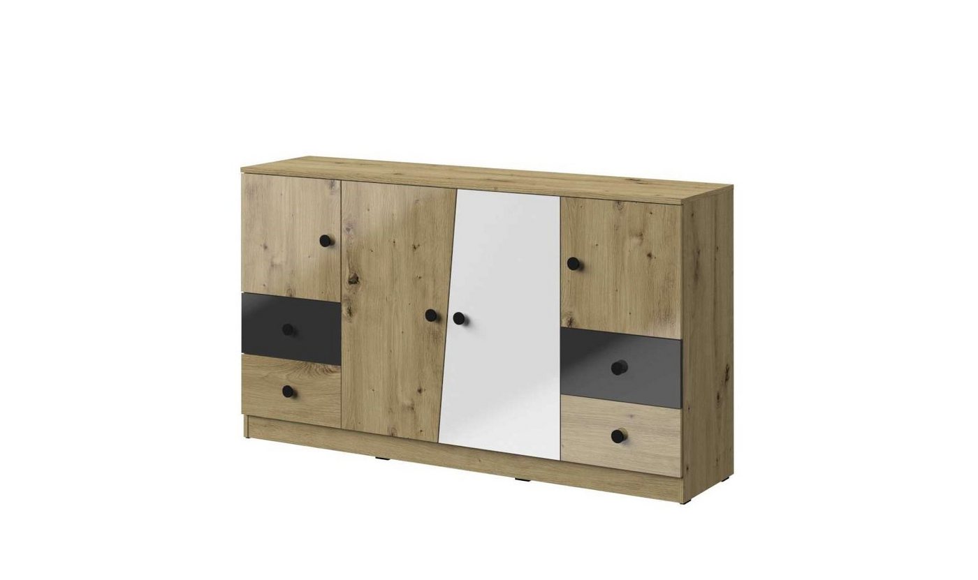 Stylefy Kommode Narin I (Sideboard, Standschrank), mit Schubladen, Vollauszug, Modern Design, für Kinder von Stylefy