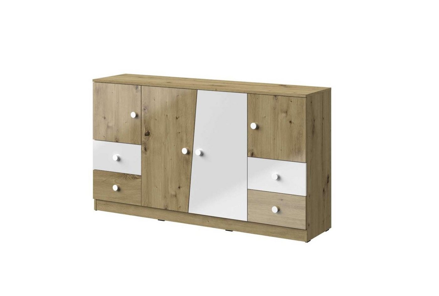 Stylefy Kommode Narin I (Sideboard, Standschrank), mit Schubladen, Vollauszug, Modern Design, für Kinder von Stylefy