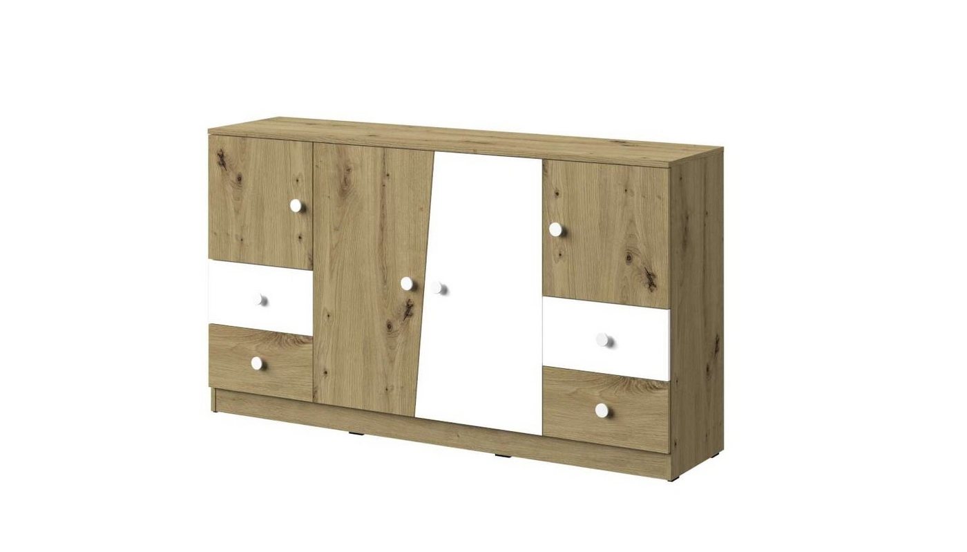 Stylefy Kommode Narin I (Sideboard, Standschrank), mit Schubladen, Vollauszug, Modern Design, für Kinder von Stylefy