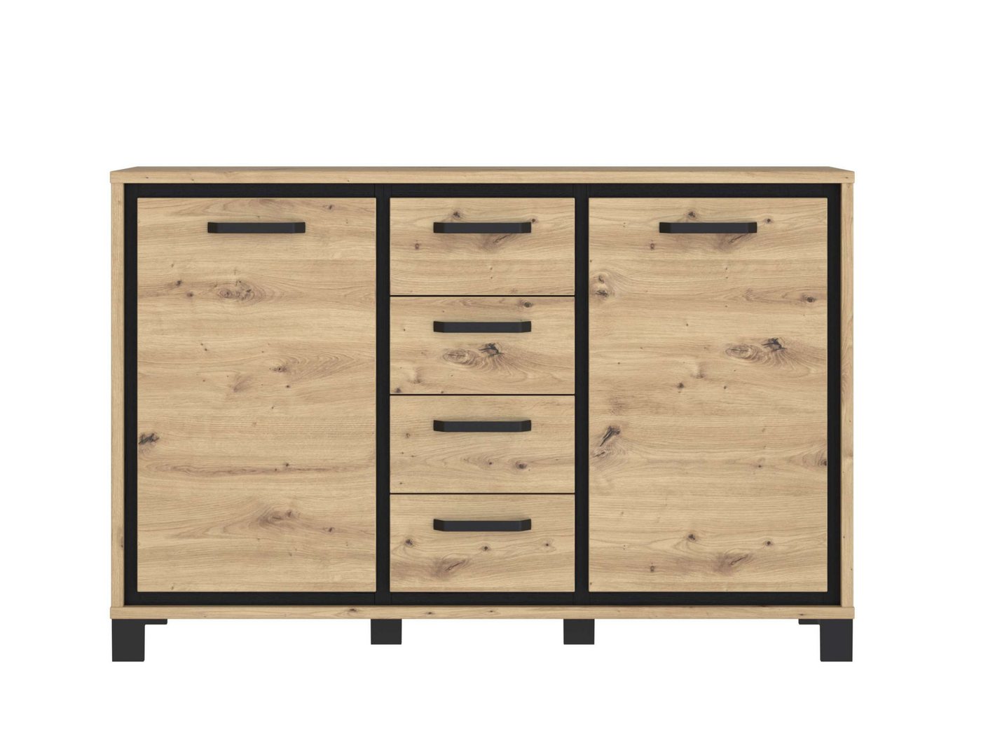 Stylefy Kommode Teo (Sideboard, Schubladenkommode), mit 4 Schubladen, 2-türig, aus Holzwerkstoff, mit Soft-Close von Stylefy