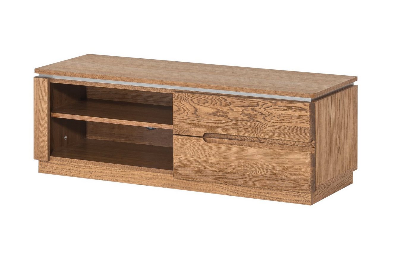 99rooms Lowboard Marengo I Massivholz Eiche Rustikal (TV-Kommode, TV-Schrank), viel Stauraum, aus Massivholz, Skandinavisch Design von 99rooms