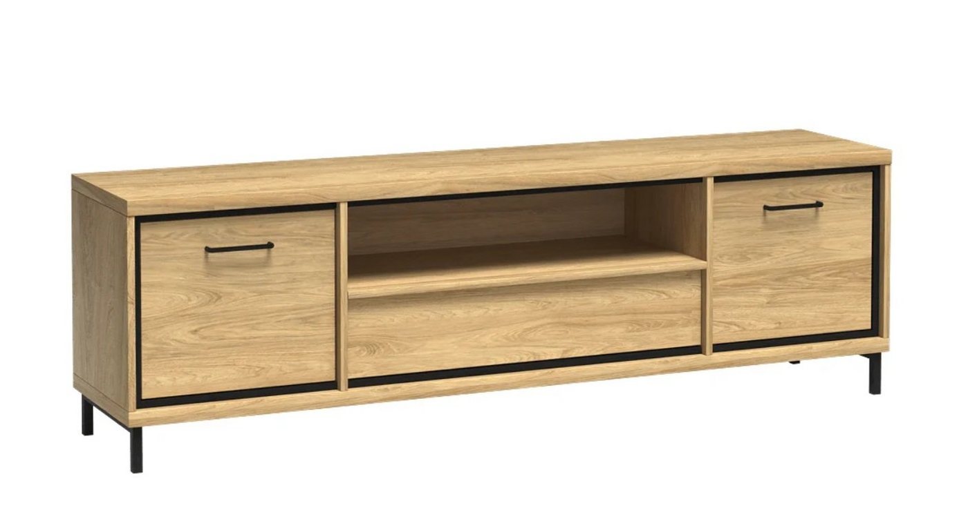 Stylefy Lowboard Medison (TV-Kommode, TV-Schrank), 2-türig, wahlweise mit LED-Beleuchtung, Push-to-Open, Modern Design von Stylefy