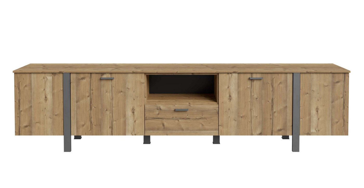 Stylefy Lowboard Mulai (TV-Kommode, TV-Schrank), mit 4 Türen, offenem Fach, Schublade, aus Holzwerkstoff von Stylefy