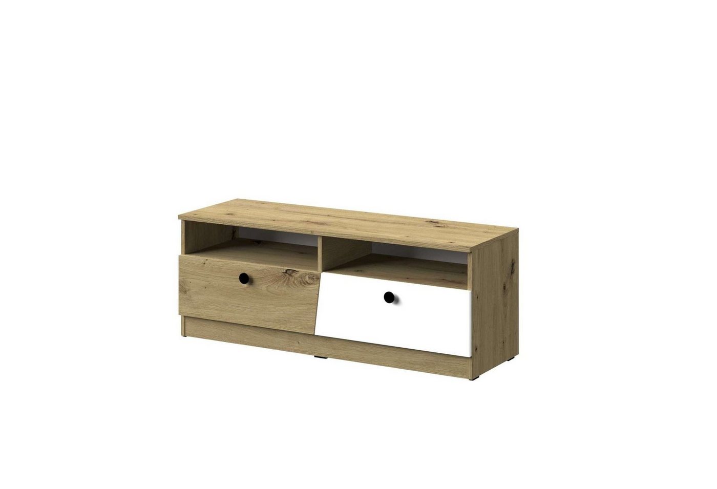 Stylefy Lowboard Narin (TV-Kommode, TV-Schrank), mit 2 Klapptüren, viel Stauraum, Modern Design von Stylefy