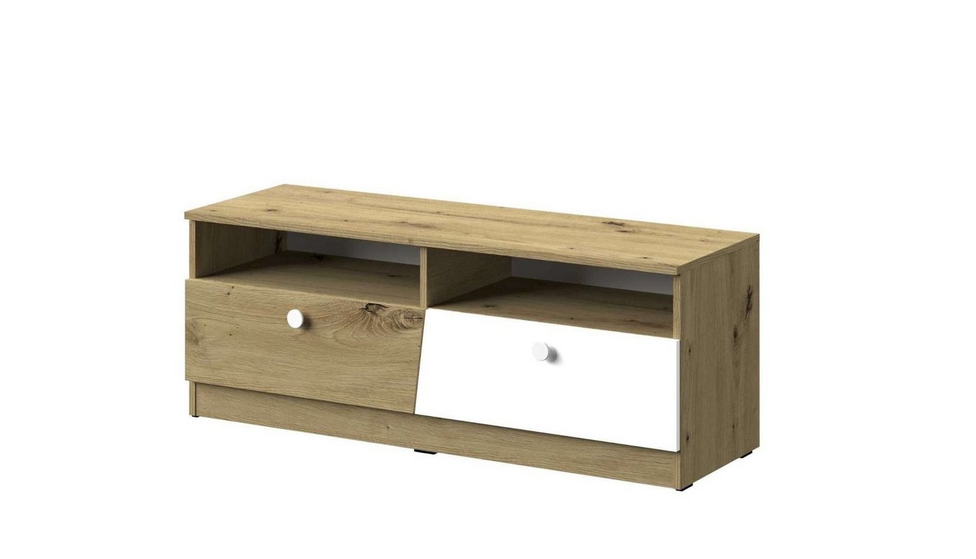 Stylefy Lowboard Narin (TV-Kommode, TV-Schrank), mit 2 Klapptüren, viel Stauraum, Modern Design von Stylefy