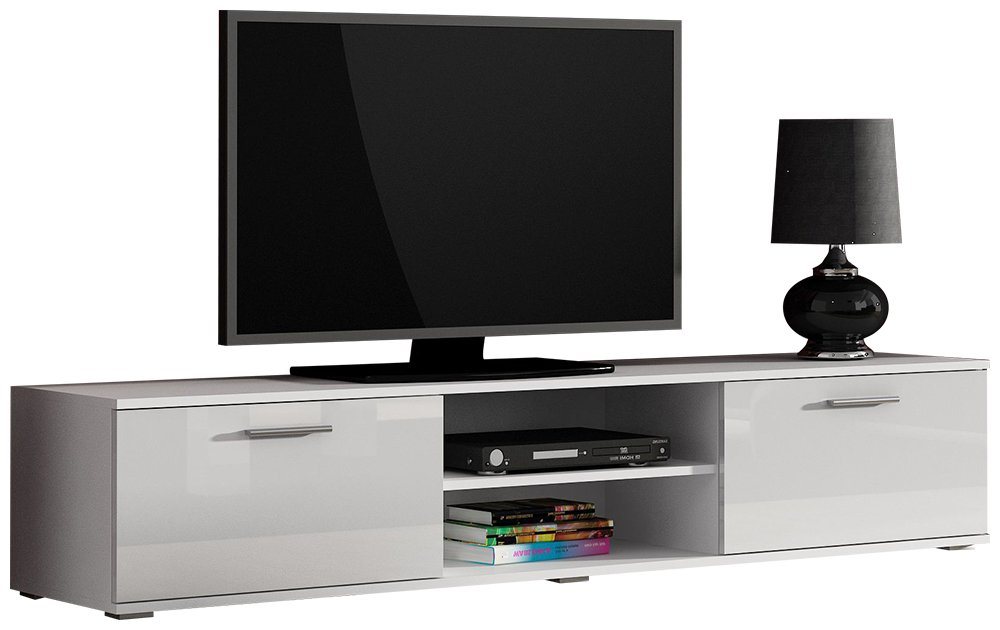 Stylefy Lowboard Saho 180 cm (TV-Kommode, TV-Schrank), viel Stauraum, variabel stellbar, Hochglanzfront, Modern Design von Stylefy