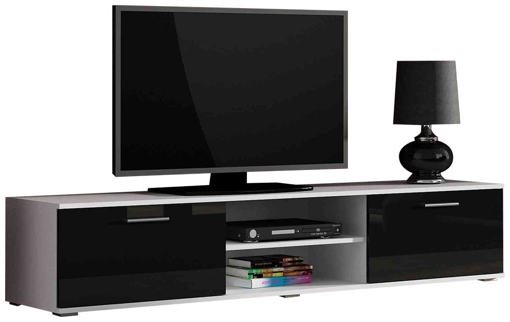 Stylefy Lowboard Saho 180 cm (TV-Kommode, TV-Schrank), viel Stauraum, variabel stellbar, Hochglanzfront, Modern Design von Stylefy