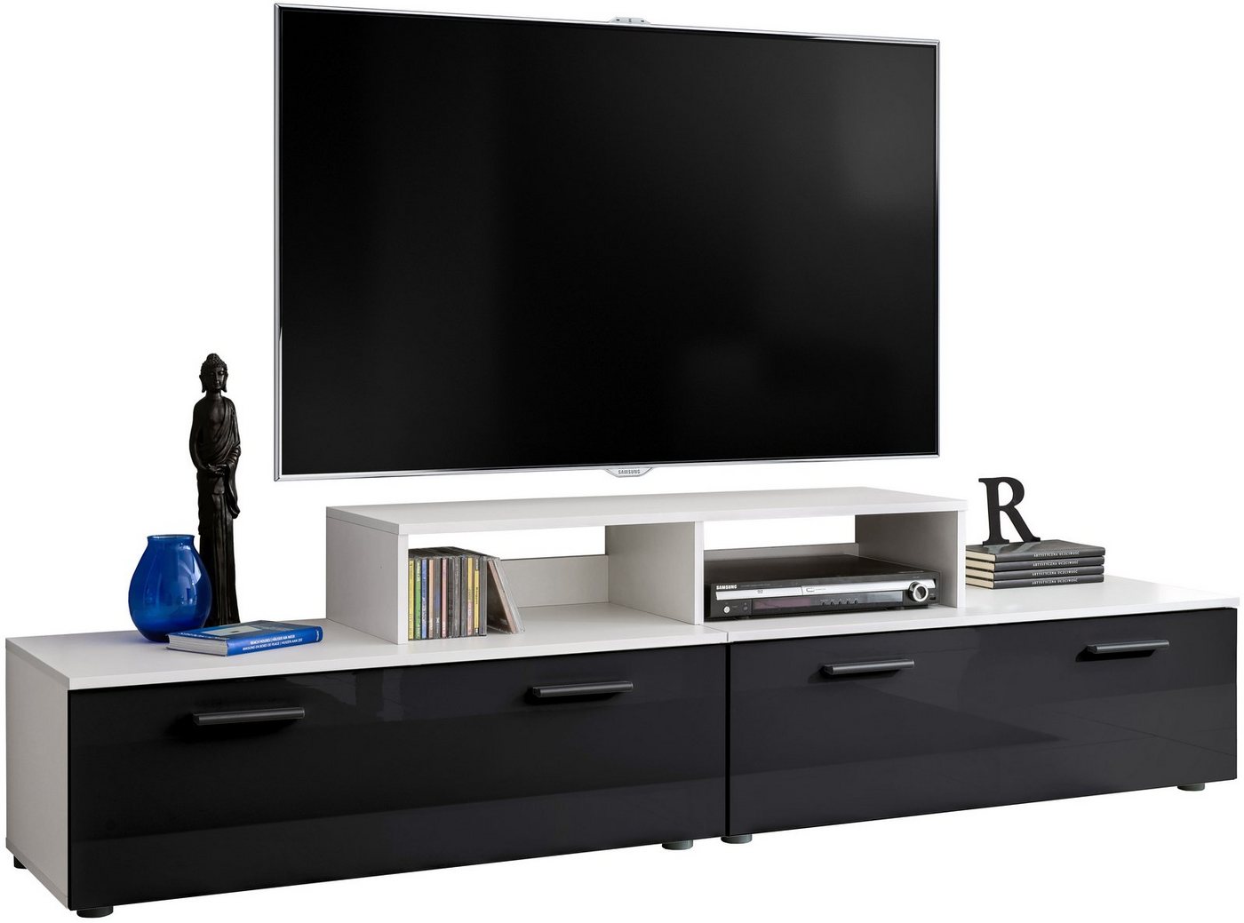 Stylefy Lowboard Teka III (TV-Kommode, TV-Schrank, Fernsehschrank), bestehend aus 2xLowboard, 1xAufsatz, Hochglanzfront, Modern Design, aus Holzwerkstoff, viel Stauraum, variabel stellbar, für Wohnzimmer von Stylefy