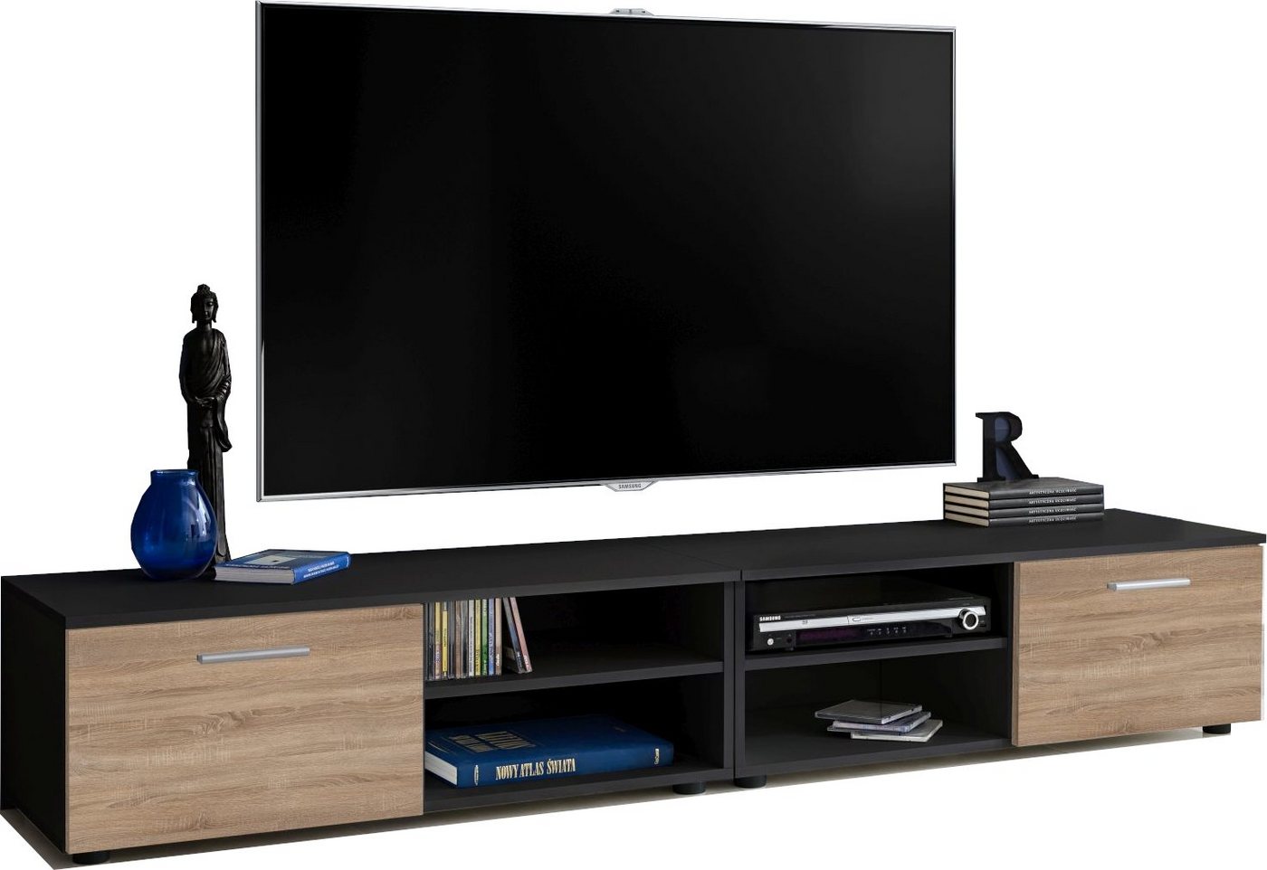 Stylefy Lowboard Teka XIV (TV-Kommode, TV-Schrank, Fernsehschrank), 2xLowboard, wahlweise mit LED-Beleuchtung, Modern Design, aus Holzwerkstoff, viel Stauraum, variabel stellbar, für Wohnzimmer von Stylefy