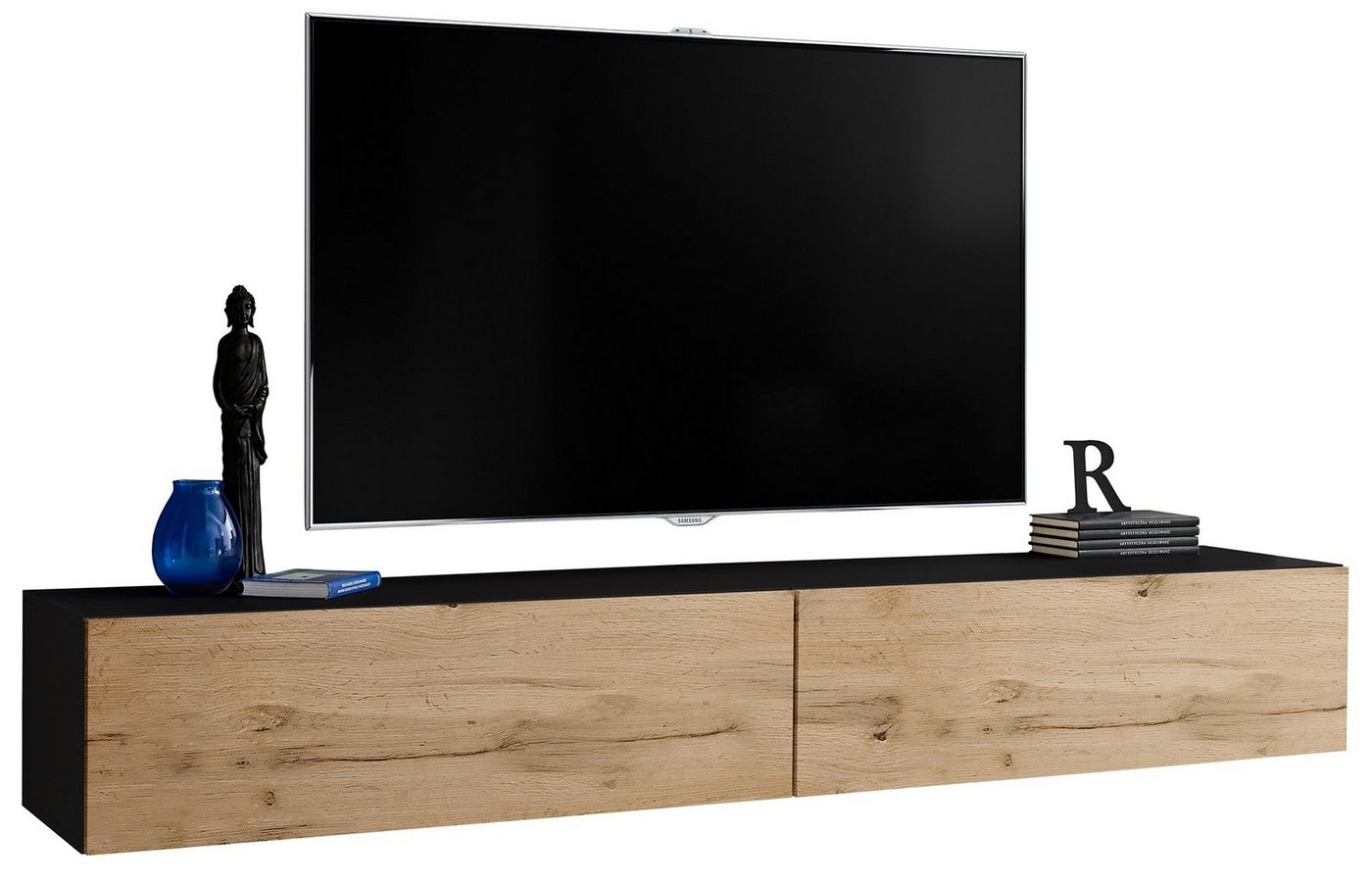 Stylefy Lowboard Teka XX (TV-Kommode, TV-Schrank, Fernsehschrank), 2xLowboard, mit 4 Fächer, mit Push-to-Open, Modern Design, aus Holzwerkstoff, viel Stauraum, für Wohnzimmer, variabel hängbar von Stylefy