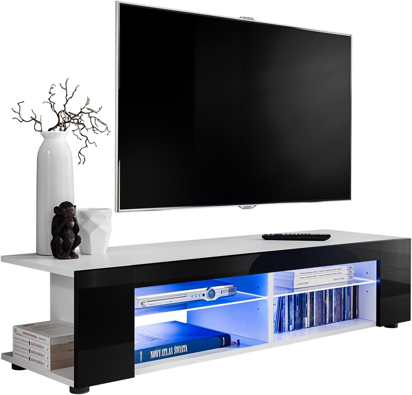 Stylefy Lowboard Teka XXIII (TV-Kommode, TV-Schrank, Fernsehschrank), wahlweise mit LED-Beleuchtung, Modern Design, aus Holzwerkstoff, viel Stauraum, variabel stellbar, für Wohnzimmer von Stylefy