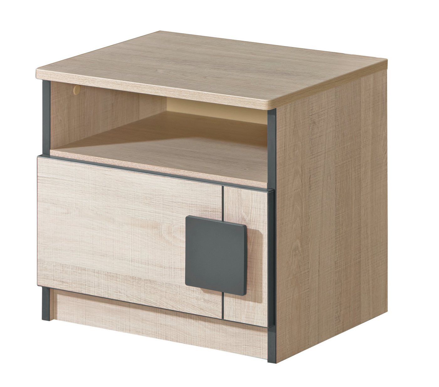 Stylefy Nachttisch Gammi (Nachtkommode, Nachttischschrank), mit Schublade und Fach, Spanplatte, variabel stellbar, Modern Design von Stylefy