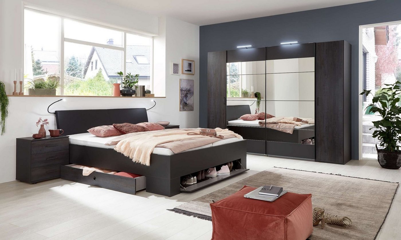 Stylefy Nachttisch Mailand II Digi Steel Optik Graphit (Nachtkommode, Nachttischschrank), 2xNachttisch, mit Schubladen, aus Holzwerkstoff, Modern Design, für Schlafzimmer, viel Stauraum von Stylefy