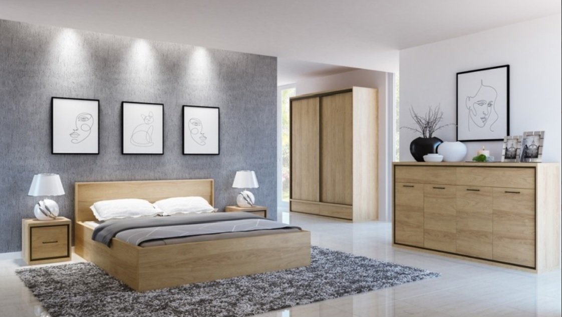 Stylefy Nachttisch Medison Hikora (Nachtkommode, Nachttischschrank), mit Fach, aus Holzwerkstoff, viel Stauraum, Modern Design von Stylefy