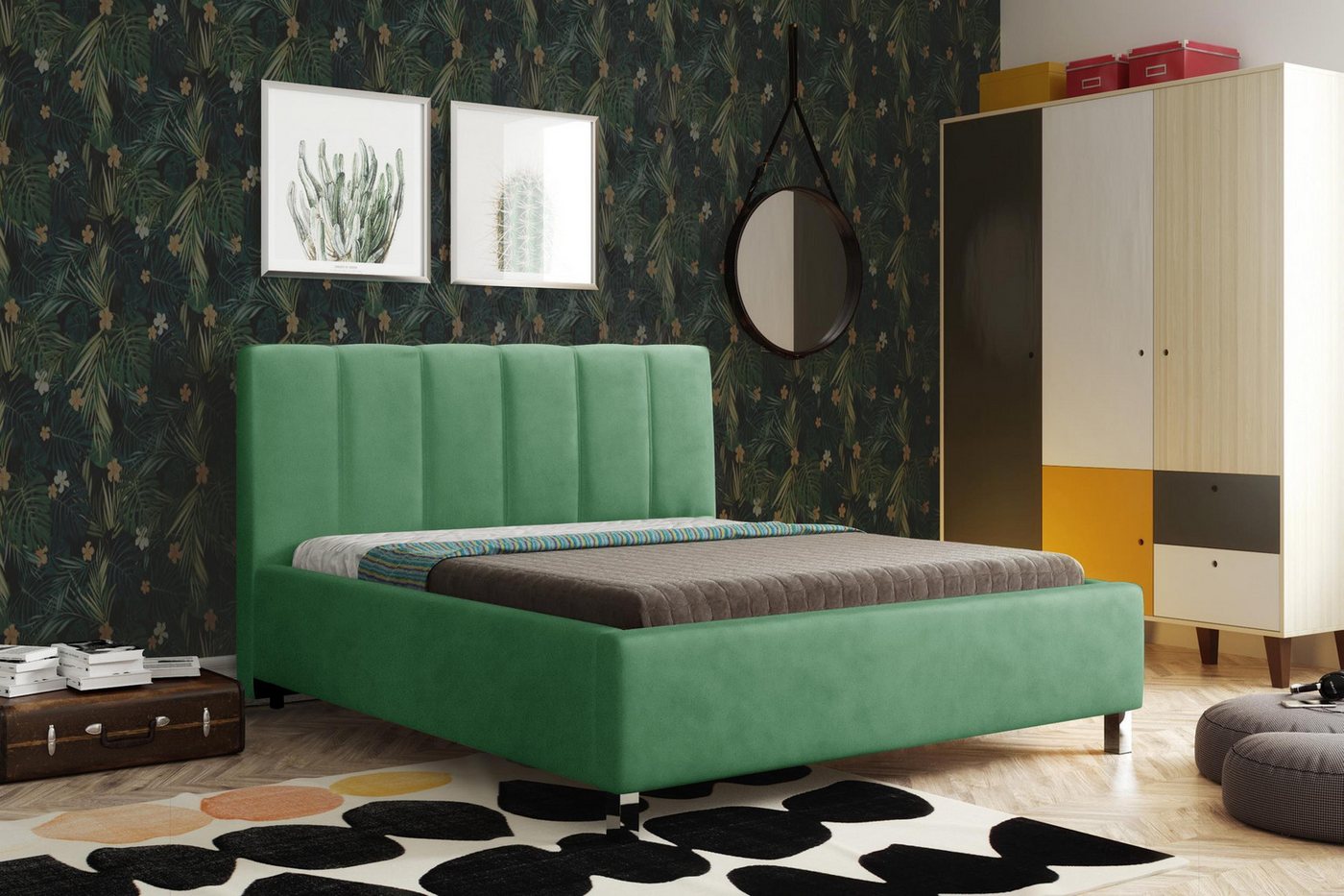 Stylefy Polsterbett Adriano (Schlafzimmerbett, Bett), Design von Stylefy