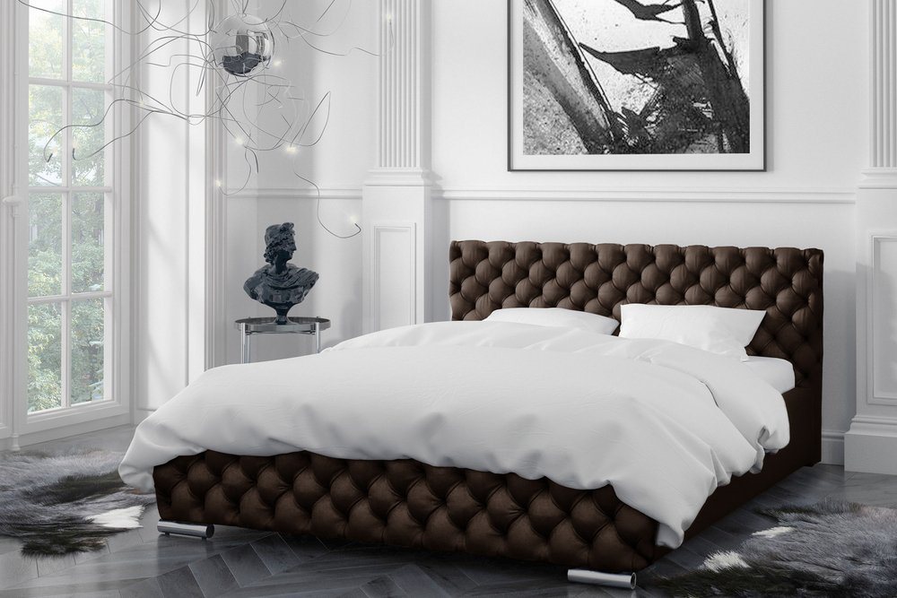 Stylefy Polsterbett Alameda (Schlafzimmerbett, Bett), 120/140/160/180/200x200 cm, wahlweise mit Bettkasten, mit Lattenrost von Stylefy