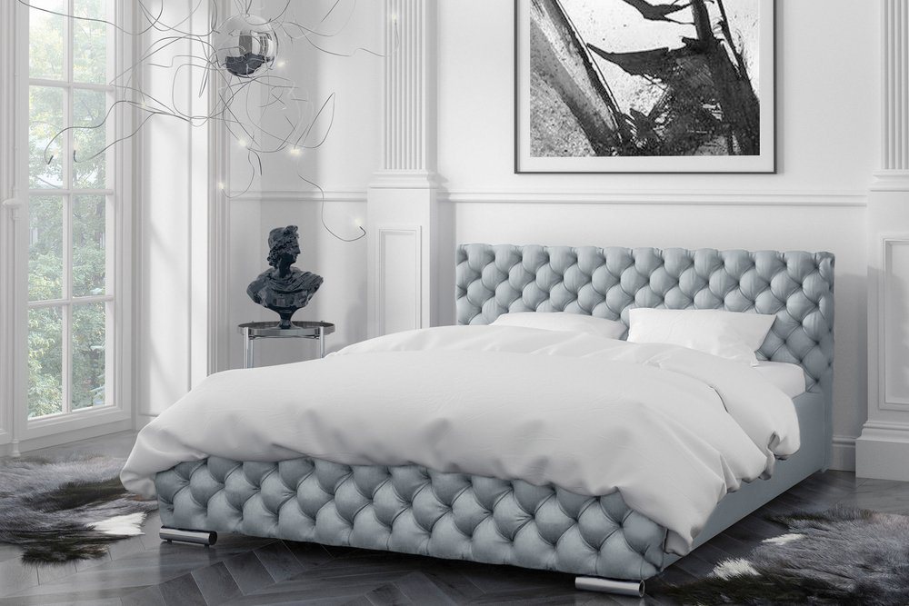 Stylefy Polsterbett Alameda (Schlafzimmerbett, Bett), 120/140/160/180/200x200 cm, wahlweise mit Bettkasten, mit Lattenrost von Stylefy