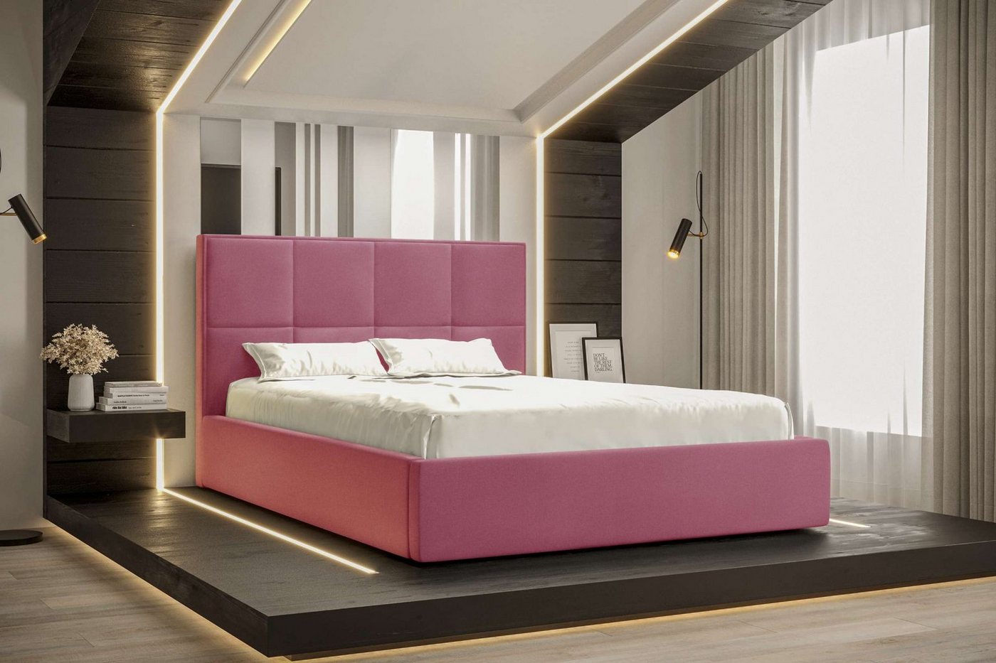 Stylefy Polsterbett Andy (Schlafzimmerbett, Bett), 120/140/160/180 x 200 cm, Bettkasten, Kopfteil gepolstert von Stylefy