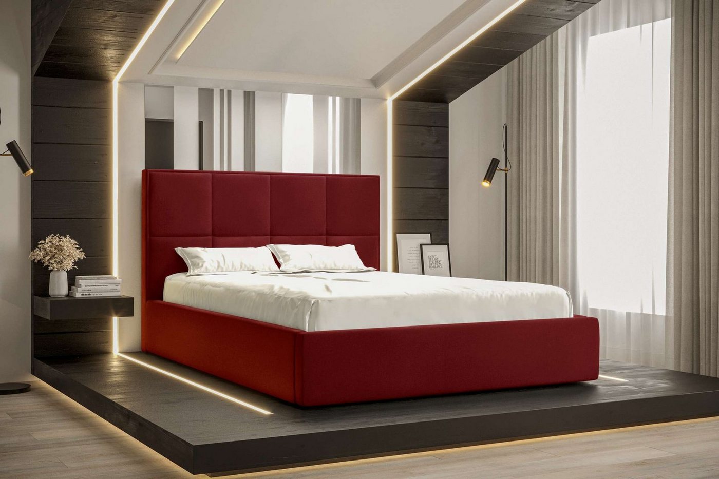 Stylefy Polsterbett Andy (Schlafzimmerbett, Bett), 120/140/160/180 x 200 cm, Bettkasten, Kopfteil gepolstert von Stylefy