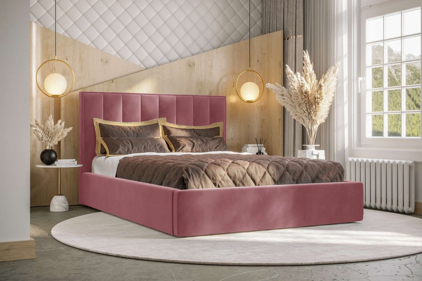 Stylefy Polsterbett Brandon (Schlafzimmerbett, Bett), 140/160/180 x 200 cm, Bettkasten, Kopfteil gepolstert von Stylefy
