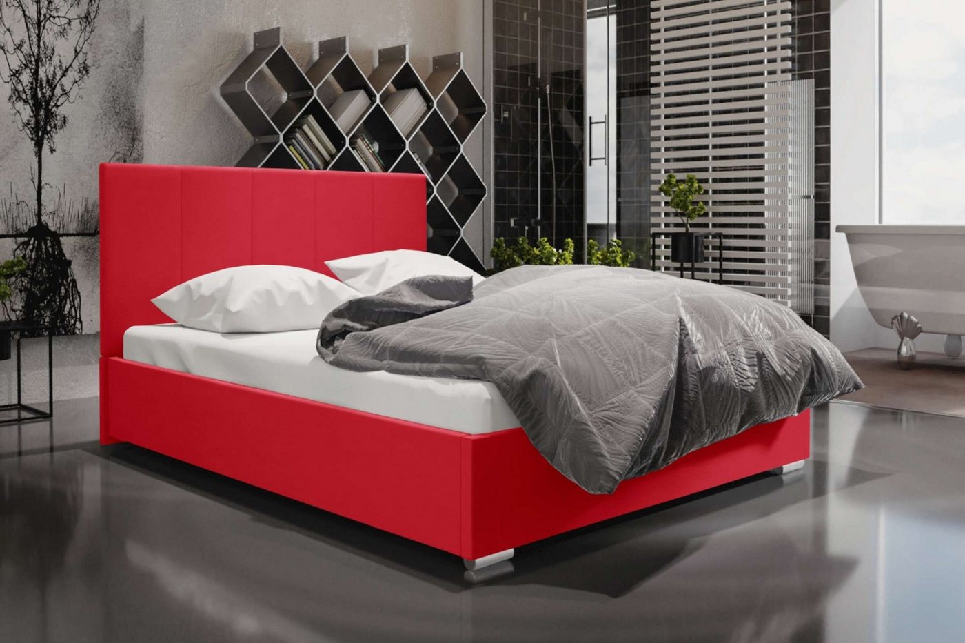 Stylefy Polsterbett Dakar (Schlafzimmerbett, Bett), 140/160/180 x 200 cm, Bettkasten, Kopfteil gepolstert von Stylefy