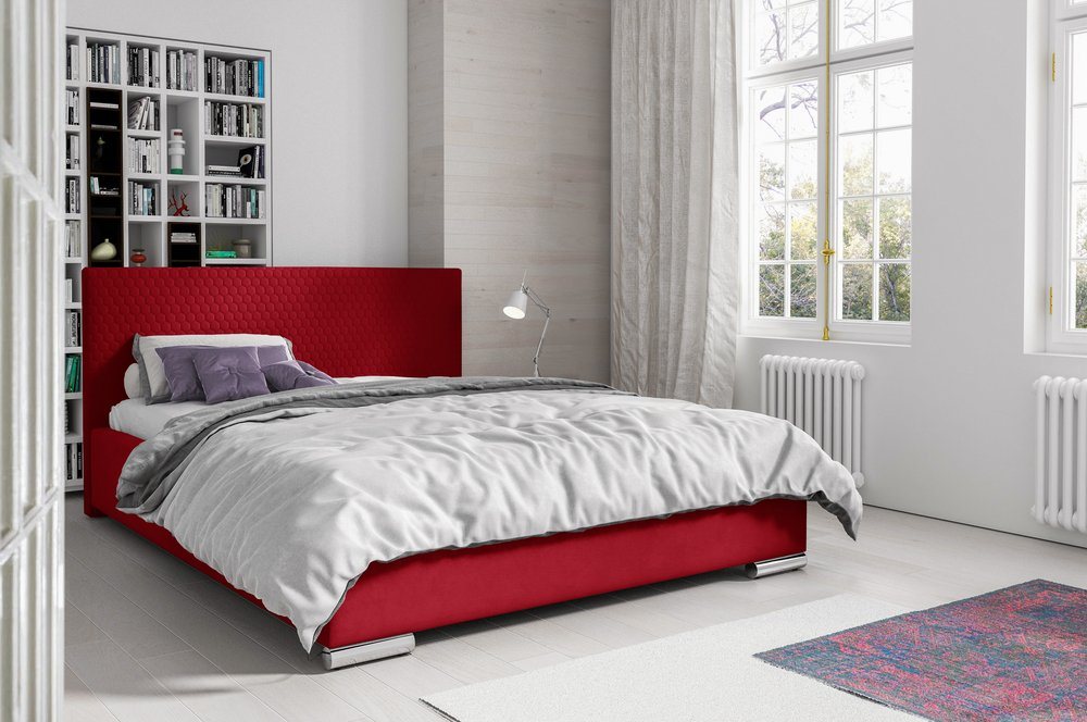 Stylefy Polsterbett Leandro (Schlafzimmerbett, Bett), 120/140/160/180/200x200 cm, wahlweise mit Bettkasten, mit Lattenrost von Stylefy