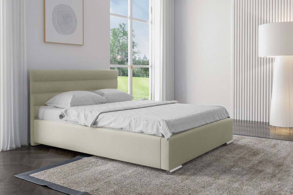 Stylefy Polsterbett Salvio (Schlafzimmerbett, Bett), 120/140/160/180/200x200 cm, wahlweise mit Bettkasten, mit Lattenrost von Stylefy