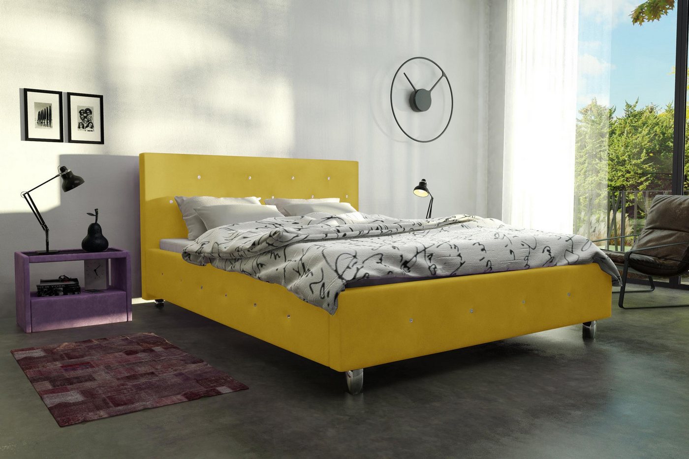 Stylefy Polsterbett Sardegna (Schlafzimmerbett, Bett), Design von Stylefy