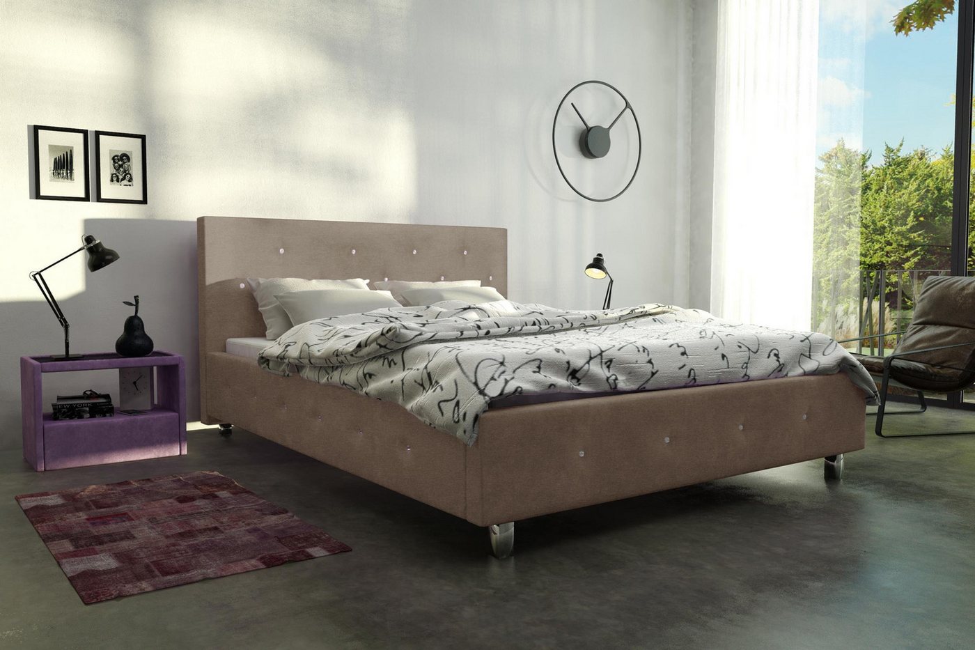 Stylefy Polsterbett Sardegna (Schlafzimmerbett, Bett), Design von Stylefy