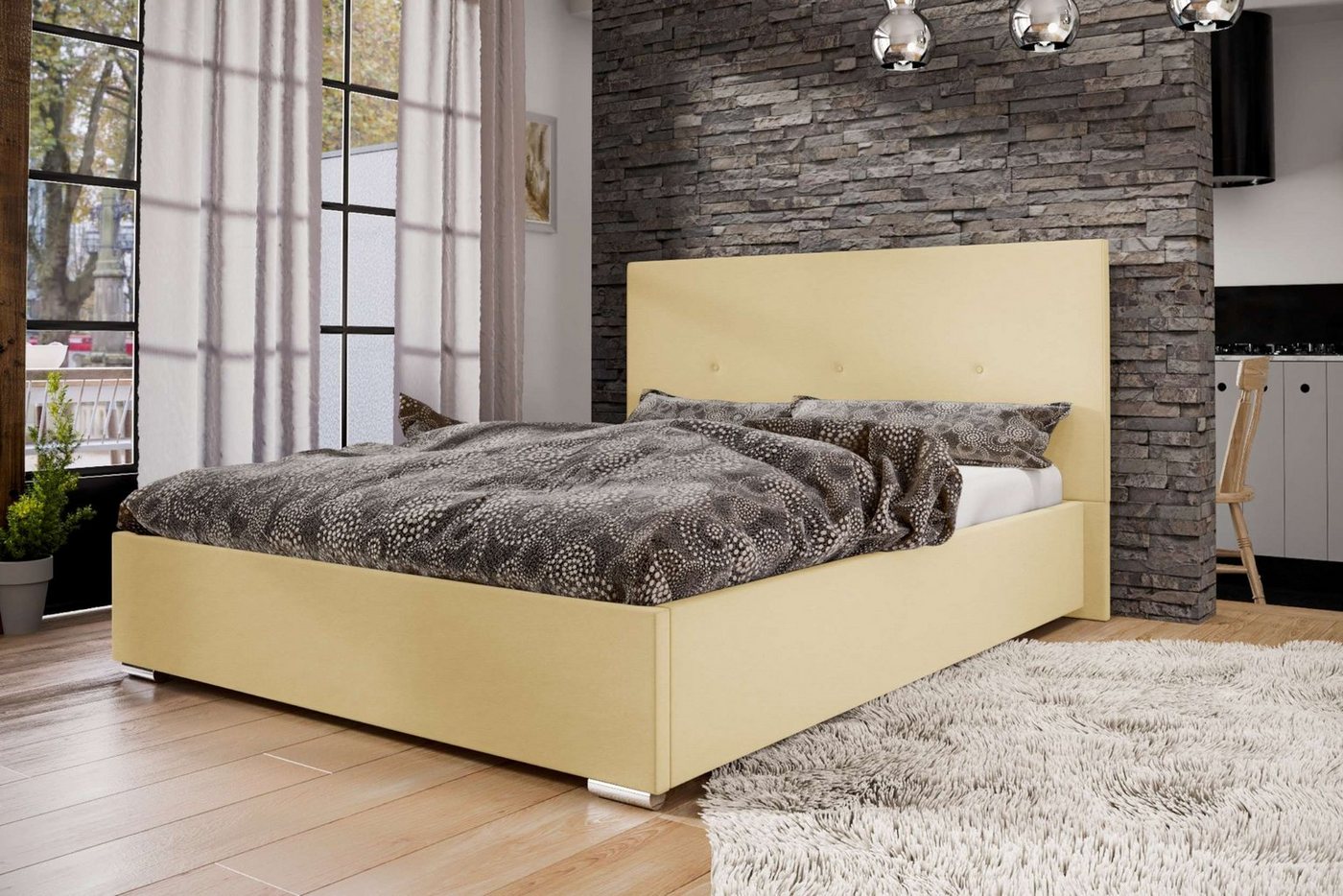 Stylefy Polsterbett Toronto (Schlafzimmerbett, Bett), 120/140/160/180 x 200 cm, Bettkasten, Kopfteil gepolstert von Stylefy