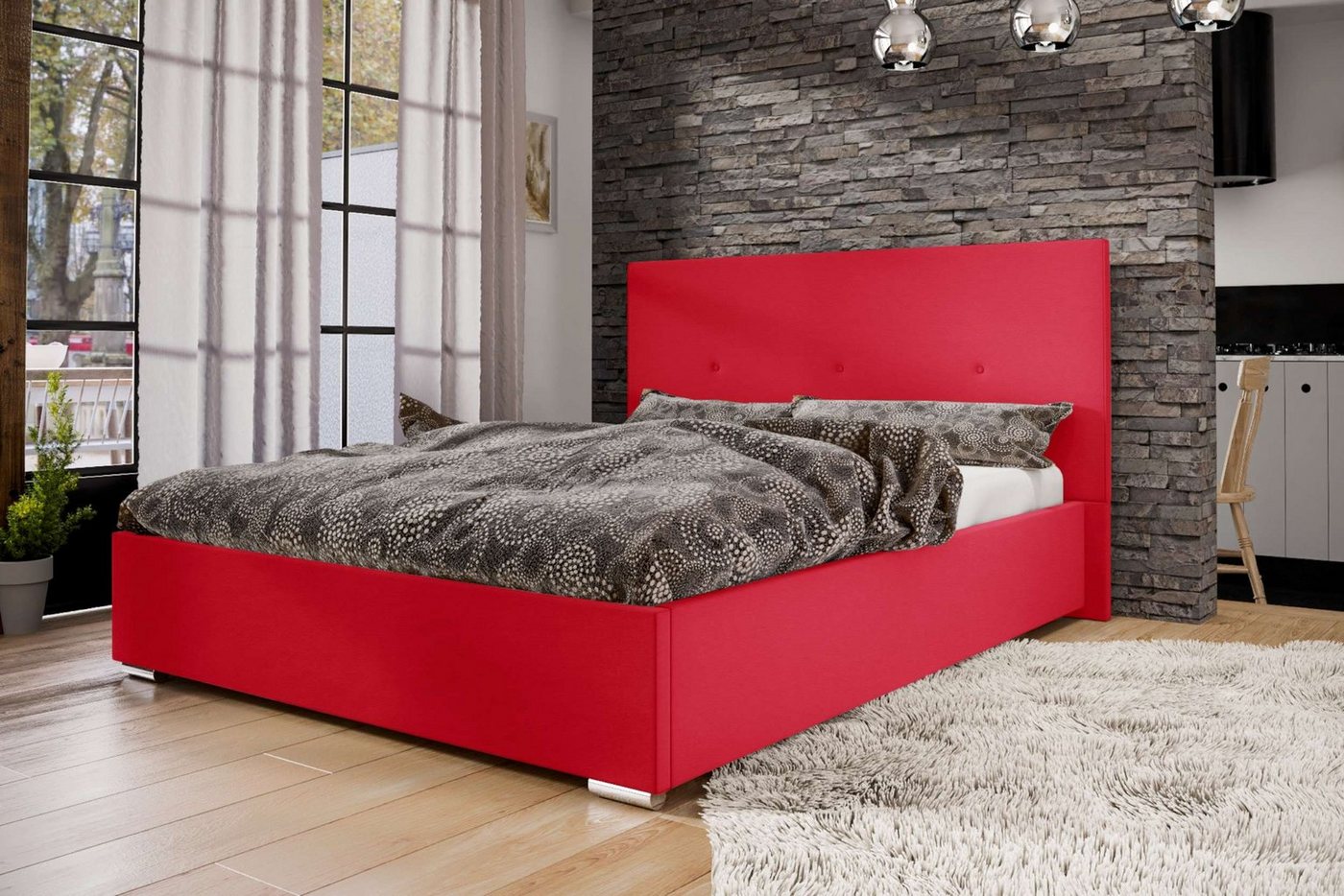 Stylefy Polsterbett Toronto (Schlafzimmerbett, Bett), 120/140/160/180 x 200 cm, Bettkasten, Kopfteil gepolstert von Stylefy