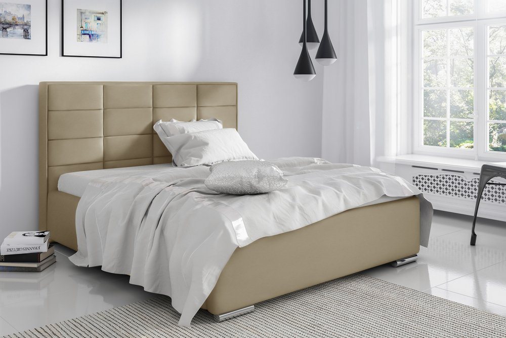 Stylefy Polsterbett Zelmira (Schlafzimmerbett, Bett), 120/140/160/180/200x200 cm, wahlweise mit Bettkasten, mit Lattenrost von Stylefy