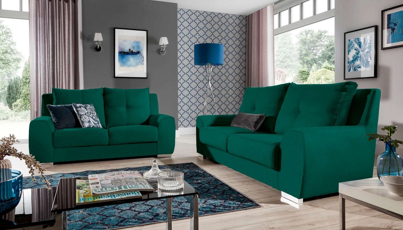 Stylefy Polstergarnitur Bastia, (Set (2-tlg), Couchgarnitur), stellbar von Stylefy