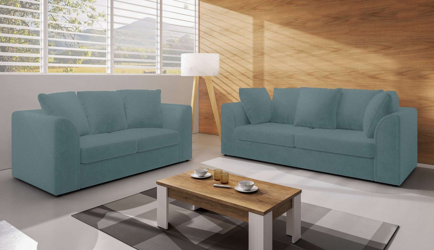 Stylefy Polstergarnitur Ethan, (Couchgarnitur, Set (2-tlg), bestehend aus 2-Sitzer und 3-Sitzer Sofas, Sitzkomfort von Stylefy