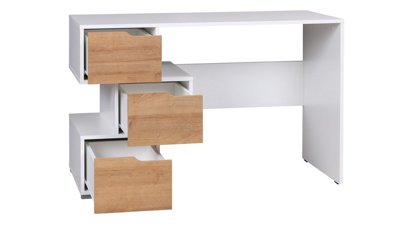 Stylefy Schreibtisch Senza (Computertisch, Bürotisch), mit Schubladen und Fächern, viel Stauraum, Modern Design, variabel stellbar von Stylefy