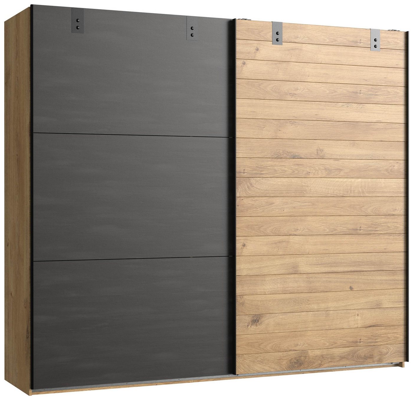 Stylefy Schwebetürenschrank Sydney Plankeneiche (Kleiderschrank, Mehrzweckschrank) Europa von Stylefy