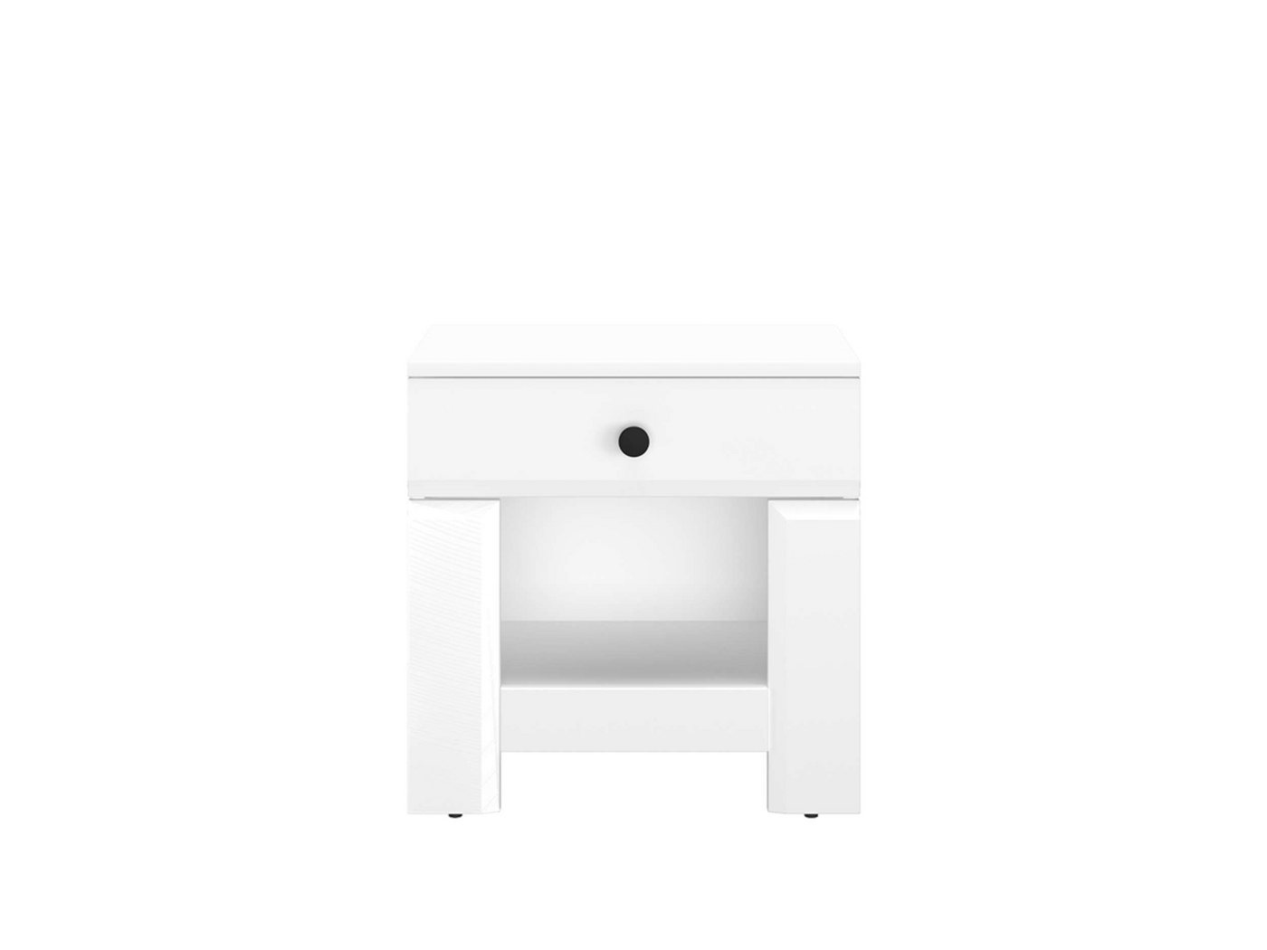 Stylefy Nachttisch Nele Weiß Matt (Nachtkommode, Nachttischschrank), Design von Stylefy