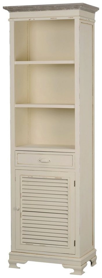 Stylefy Standregal Pesaro Pappel Creme Hellbraun, Standregal, Bücherregal, aus Massivholz, mit Schubladen, viel Stauraum, Landhausstil von Stylefy