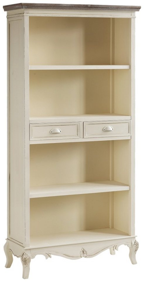 Stylefy Standregal Rimini Pappel Creme, Standregal, Bücherregal, aus Massivholz, mit Schubladen, viel Stauraum, Landhausstil von Stylefy