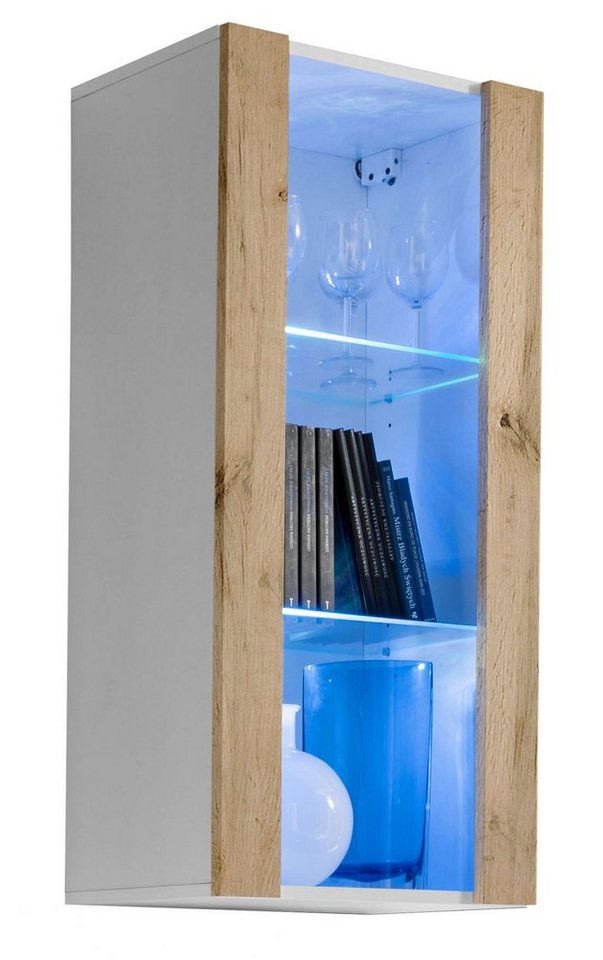 Stylefy Vitrine Azara (Hängevitrine, Glasvitrine, Wohnmöbel) wahlweise mit LED-Beleuchtung, mit Glaseinsatz, viel Stauraum, Design Modern, variabel hängbar, aus Holzwerkstoff von Stylefy