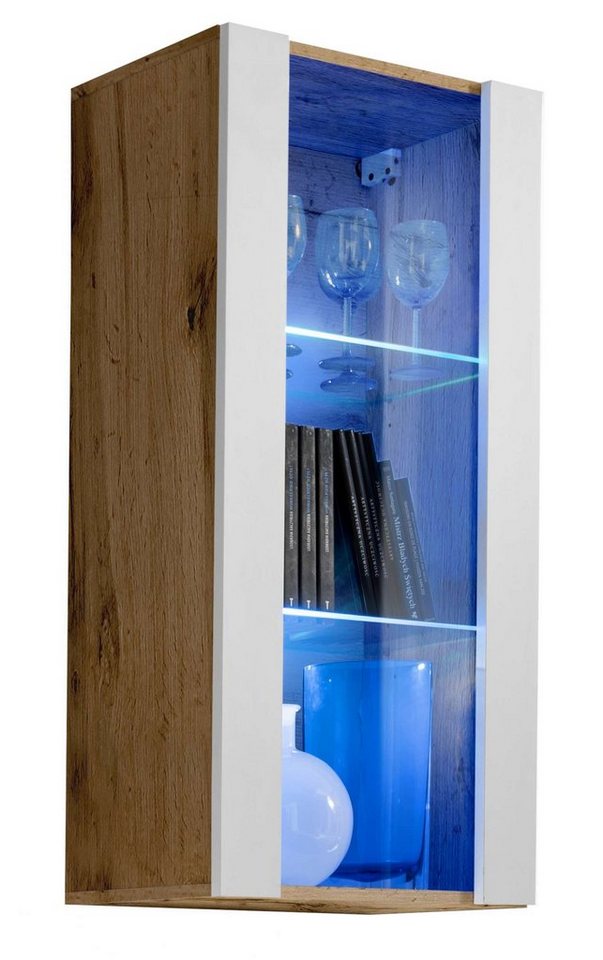 Stylefy Vitrine Azara (Hängevitrine, Glasvitrine, Wohnmöbel) wahlweise mit LED-Beleuchtung, mit Glaseinsatz, viel Stauraum, Design Modern, variabel hängbar, aus Holzwerkstoff von Stylefy