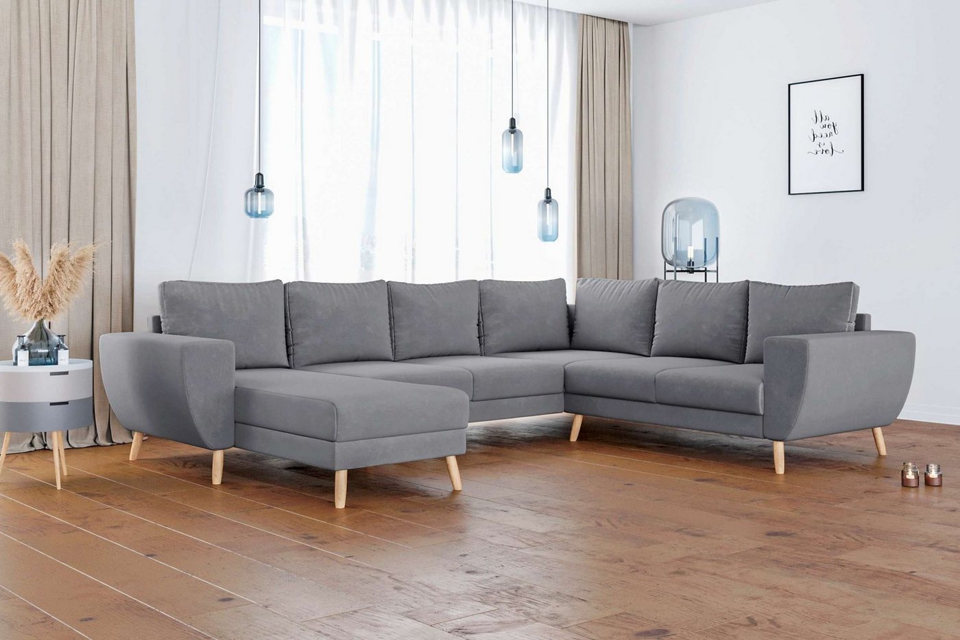 Stylefy Wohnlandschaft Apollo, Sofa, U-Form, Wellenfederung von Stylefy