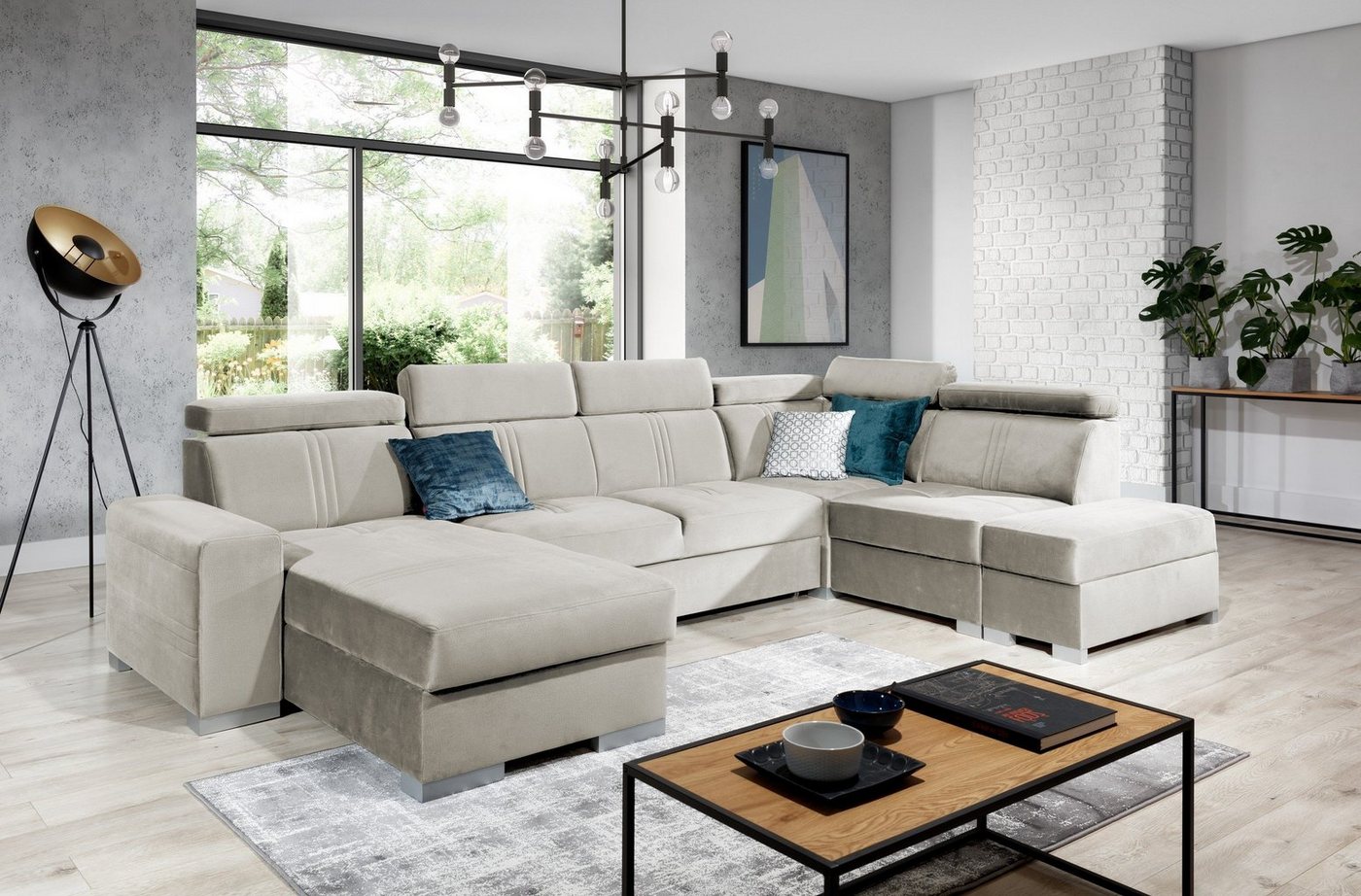 Stylefy Wohnlandschaft Asopo, U-Form, Sofa, Rückenlehne von Stylefy