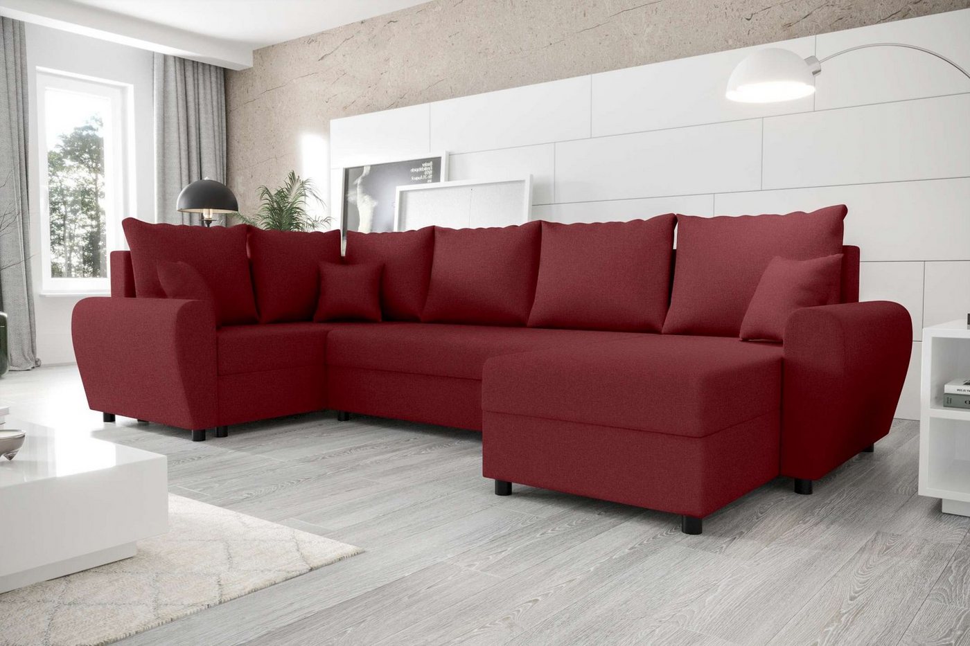 Stylefy Wohnlandschaft Haven, U-Form, Eckcouch, Sofa, Sitzkomfort, mit Bettfunktion, mit Bettkasten, Modern Design von Stylefy