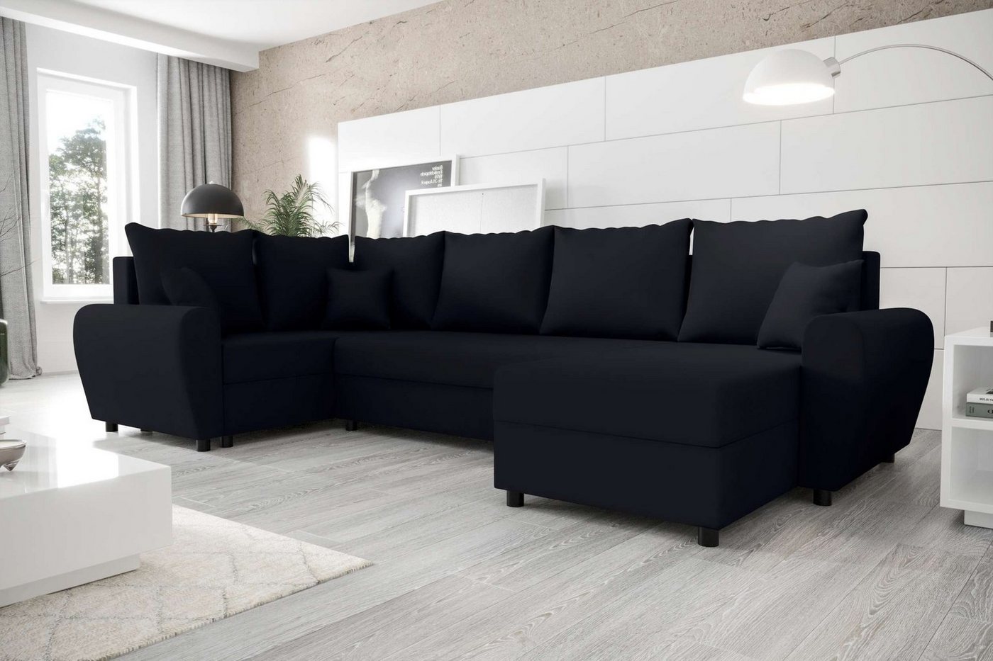 Stylefy Wohnlandschaft Haven, U-Form, Eckcouch, Sofa, Sitzkomfort, mit Bettfunktion, mit Bettkasten, Modern Design von Stylefy